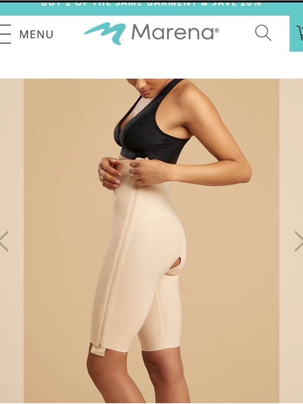 High-Waist Beige Postpartum Shapewear Shorts